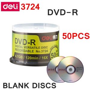 50 Stks/partij Deli DVD-R Lege Schijven Recordable Digital Versatile Disc 4.7Gb/120Min/16x DVD-R Schijven Volledige pack
