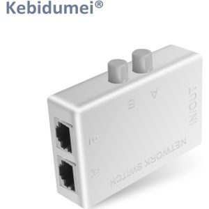 Kebidumei 2 Poorten RJ45 LAN CAT6 Netwerk Switch Selector Interne Externe Netwerk Switcher Splitter Box