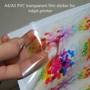 A4 Size Pvc Transparant Vinyl Sticker Met Zelfklevende Voor Dye Inkjet Printer 10 Stuks