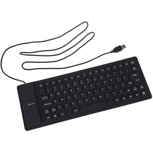 Flexibele Opvouwbaar Usb Keyboard Wasbare Black Sterke En Stille Toetsenbord