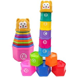 1 Set Stapelen Cups Educatief Plastic Grappige Leuke Developmental Vroege Educatief Stacker Speelgoed Discovery Speelgoed Spelletjes Voor Kinderen