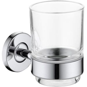 Sus 304 Roestvrij Staal Tandenborstel Tand Bekerhouder Met Glas Cup Wall Mounted Bad Single Cup Rack Badkamer Accessoires