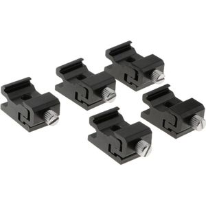 5x Aluminium Koud Shoe Flash Stand Adapter Met 1/4-Inch-20 Statief Schroef Zwart (5 Packs) voor Nikon Canon Sony Flash Speedlite