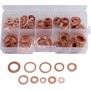 200Pcs Auto Levert O Vorm Afdichting Pakking Oliekeerringen Pakking Assortiment Set Voor Air Cilinder Slijtvast Koperen Ring