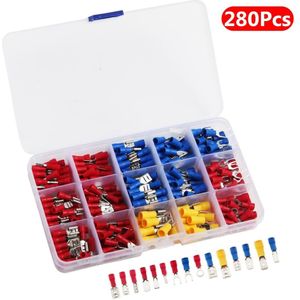 280Pcs Diverse Ring Terminal Elektrische Crimp Connector Kit Set Met Doos Koperdraad Geïsoleerde Cord Pin End Butt