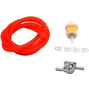 Zs Motos 6 Mm Motorfiets Benzine Brandstof Tap Kleppen Op/Uit Schakelaar + Olie Buis + Olie Filter Inline benzinekraan Pit Dirt Bike Atv Utv Scooter