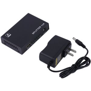 Zwart Full Hd 1X4 4 Poort Vrouwelijke Aan Vrouwelijke Hub Repeater V1.3 3D 1080P Versterker Hdmi Splitter Box Ons plug Adapter