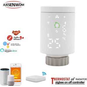 Zigbee Wifi Draadloze Smart Programmeerbare Radiator Verwarming Thermostaat Voor Op Off Controller Door Slimme Telefoon