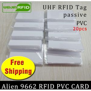Uhf Rfid Pvc Card Alien 9662 915m868m860-960MHZ H3 Epc 6C 20 Pcs Lange Leesafstand Smart Card Passieve rfid Tag