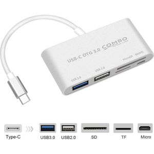Usb C Om Multi Sd Cf Micro Sd Kaartlezer Adapter Type-C USB-C Hub Otg 3.0 Micro Usb combo Splitter Voor Macbook Air Pro
