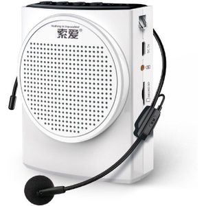 Soaiy S628 Draagbare Megafoon Voice Versterker Mini Luidspreker met Microfoon FM Radio Lichtgewicht Wearable Bedrade Speaker Voor Onderwijs