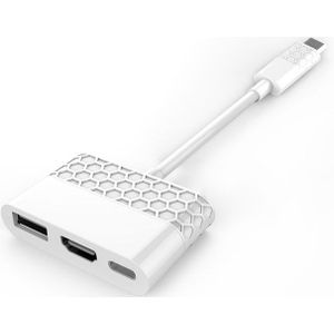 Thunderbolt 3 Type C Usb 3.1 Naar 4K Hdmi-Compatibel Vga 3-In-1 Adapter Kabel voor Apple Macbook &amp; Pro (Thunderbolt-3-Poort)
