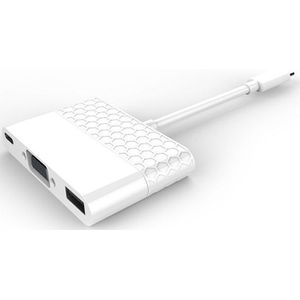 Thunderbolt 3 Type C Usb 3.1 Naar 4K Hdmi-Compatibel Vga 3-In-1 Adapter Kabel voor Apple Macbook &amp; Pro (Thunderbolt-3-Poort)
