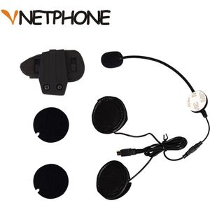 10Pin Mini Usb Jack Microfoon Luidspreker Headset En Helm Intercom Clip Voor Motorfiets Bluetooth Apparaat Vnetphone V8
