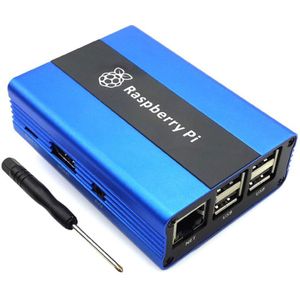 Blauw Aluminium Case voor Raspberry Pi 3 Compatibel met Raspberry 2 B + Beschermende Shell