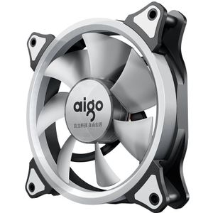 Aigo Aurora 120 Mm Case Fan 3PIN + 4PIN Led Cooling Cooler 12V Koelventilator Dubbele Ring Rustig installeren Computer Fandetachable