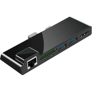 Lan Adapter Docking Station Computer TF Led Multifunctionele Mini RJ45 4K HDMI USB Hub Ethernet Poort ABS Voor Oppervlak pro 6 5 4 3