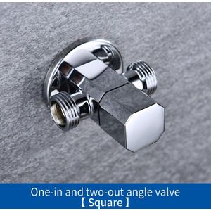 Massief Messing 1 In 2 Out Driehoek Klep Wall Mount Badkamer Wc Kraan Hoek Schakelaar G1/2 &quot;Buitendraad Afsluiter