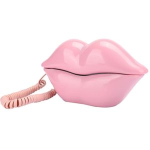 WX-3016 Mond 'S Lippen Vorm Telefoon Home Office Desktop Telefoon Vaste Kleurrijke Roze/Electroplated Paars (Optioneel)
