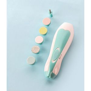 Elektrische Baby Nail Trimmer 6 Heads Set Baby Nail Grind Schaar Zuigeling Pasgeboren Baby Gezondheidszorg Stille Polish Tool Clipper