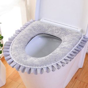 Toilet Seat Cover Bloem Winter Pluche Zachte Toiletzitting Pad Cover Rits Thuis Accessoire Badkamer