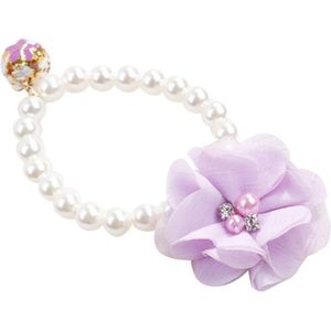 Abs Parel Halsband Voor Katten Met Bel Kant Bloem Hanger 1 Pc Verstelbare Pet Kat Sieraden Ketting Pet Product Coleira gato 30JA1