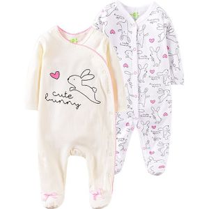 2 Pack Baby Jongen Footed Pyjama met Snap Knoppen 100% Katoenen Baby Jongen Footies Dwarsliggers 3-18 Maanden