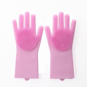 Khgdnor Multi-Gebruik Reinigen Borstel Siliconen Handschoen Keuken Huishoudelijk Schoonmaken Handschoenen Met Borstel Voor Wassen Schotel