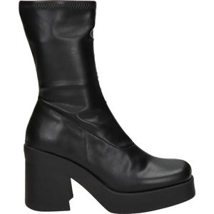 Gabor - Enkellaars - Zwart - Leer - Rubber Blokhak 5,5 cm