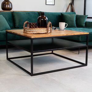 Dimehouse Industriële Salontafel Rafael - Vierkant - 90x90 cm