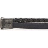 JOSH - Vintage Dubbele Leren Armband - Zwart - Echt Leer