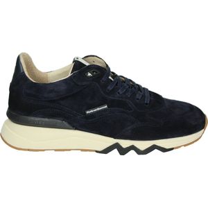 Floris van Bommel schoen sneakers donkerblauw effen leer