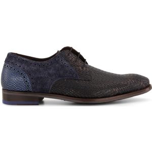 Floris van Bommel nette schoen navy geprint leer