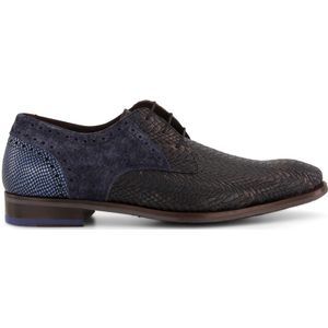 Floris van Bommel - SFM-30161 - Nette Schoenen - Navy - Geprint Leer