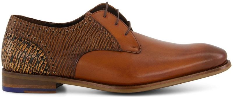 Bruin geprinte Floris van Bommel nette schoen laag leer