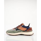 Floris van Bommel - SFM-10139 Sneakers - Groen Blauw Zwart Wit Roestbruin - Nubuck Leer Mesh