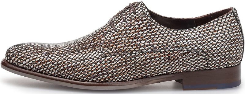 Floris Van Bommel - De Stijler 40.04 - Veterschoen - Donkerbruin - Reptielstructuur