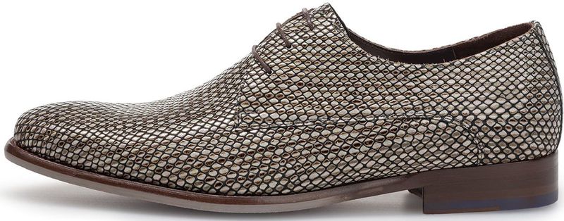 Floris van Bommel - De Stijler 40.05 - Leren Veterschoenen - Grijs - Reptielprint