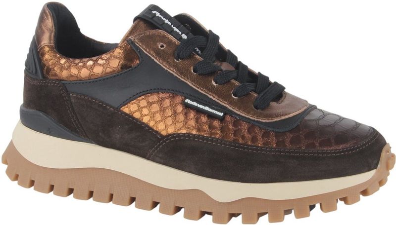 Hispanitas - CHI254312 - Leren Sneakers - Goudkleurig - Plat - Veters - Casual