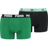 PUMA - Basic Boxershorts - Zwart/Groen - 2 Stuks