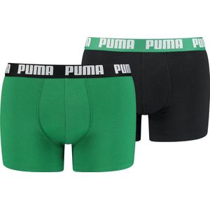 PUMA - Basic Boxershorts - Zwart/Groen - 2 Stuks