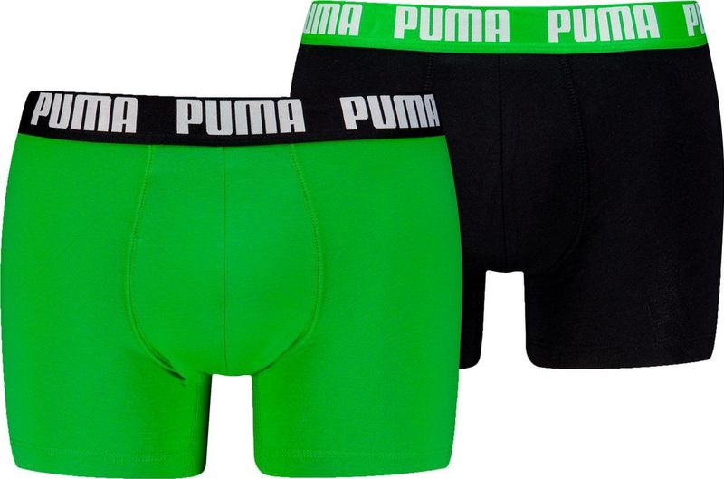 PUMA - Basic - Boxershorts - Bosgroen/Zwart/Groen - 2 Stuks