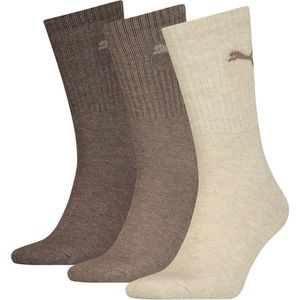 Puma - Sportsokken - Light Brown Melange - 3-Pack - Katoen