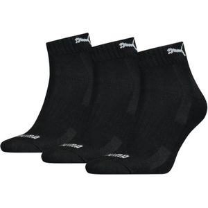 PUMA Unisex Quarter (3-pack), zwart, 38
