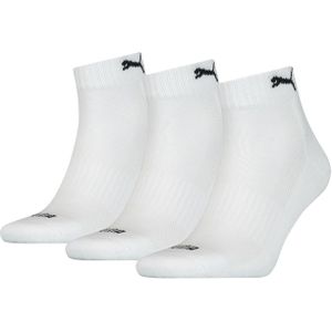 PUMA Unisex heren dames Quarter sokken Cushioned 9-pack 35-38 39-42 43-46 zwart wit blauw grijs 83% katoen, wit, 43/46 EU
