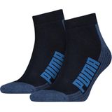 Puma - Bwt Cushioned Quarter - Enkelsokken - Blauw/Grijs - 2-Pack
