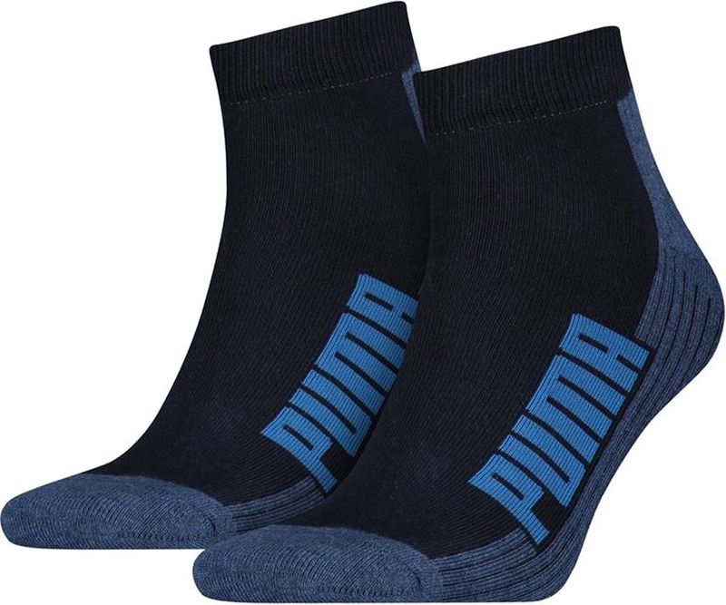 Puma - Bwt Cushioned Quarter - Enkelsokken - Blauw/Grijs - 2-Pack