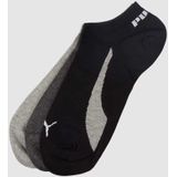 Puma - Unisex Enkelsokken - Zwart - Wit - 3-Pack Katoenmix
