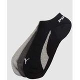 Puma - Unisex Enkelsokken - Zwart - Wit - 3-Pack Katoenmix