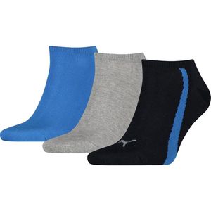 Puma - Unisex Lifestyle - Enkelsokken - Blauw, Grijs - 3-Pack